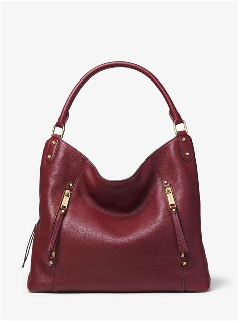 michael kors evie large pebbled leather shoulder bag|michael kors mercer small bag.